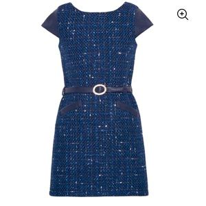 Biscotti tweed & pleather dress